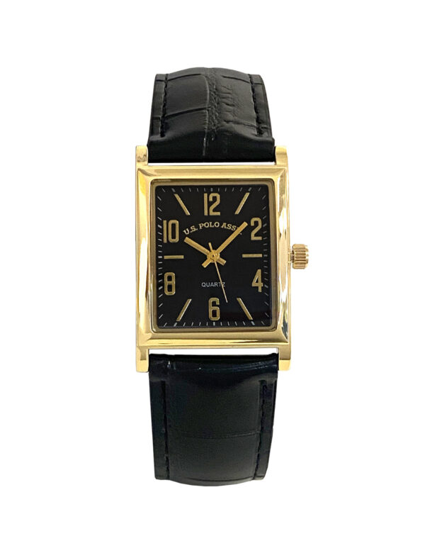 HIS AND HERS BLACK STRAP SQUARE FACE WATCH SET