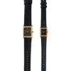 HIS AND HERS BLACK STRAP SQUARE FACE WATCH SET