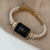 Pearl Jewelry Watch for Women ?C Gold Square Bracelet Style